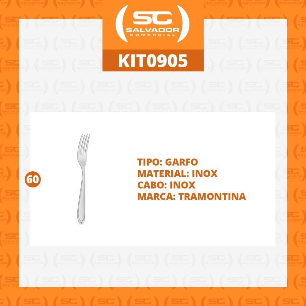 Kit - 60 Garfos De Mesa Luxo Laguna Em Aço Inox Gitop - Tramontina - 6