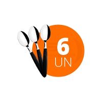 Kit - 6 Colheres De Chá Ipanema Com Lamina Em Aço Inox Cabo Preto Ccptop - Tramontina - 1