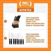 Kit - Faqueiro Plenus 6 Peças + 1 Faqueiro 9 Peças Plenus Preto - Tramontina - 6