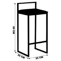 Kit 2 Banquetas Selena Base Bronze Veludo Cinza Gran Belo