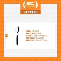 Kit - 60 Colheres De Mesa Ipanema Com Lâmina Em Aço Inox Cabo Preto Cptop - Tramontina 23363400