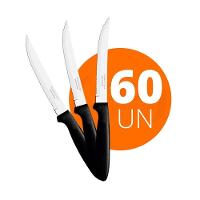 Kit - 60 Facas Para Churrasco Ipanema Com Lâmina Em Aço Inox 5 Pol Cabo Preto Fptop - Tramontina - 1