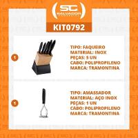 Kit - Faqueiro Plenus 6 Peças + 1 Amassador De Batata E Feijão - Tramontina - 6
