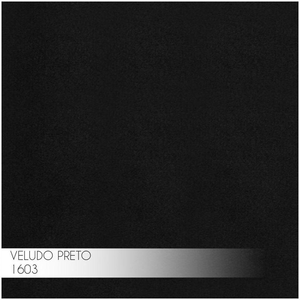 Kit 2 Banquetas Decorativa Jasmine Base Gold Veludo Preto - 6