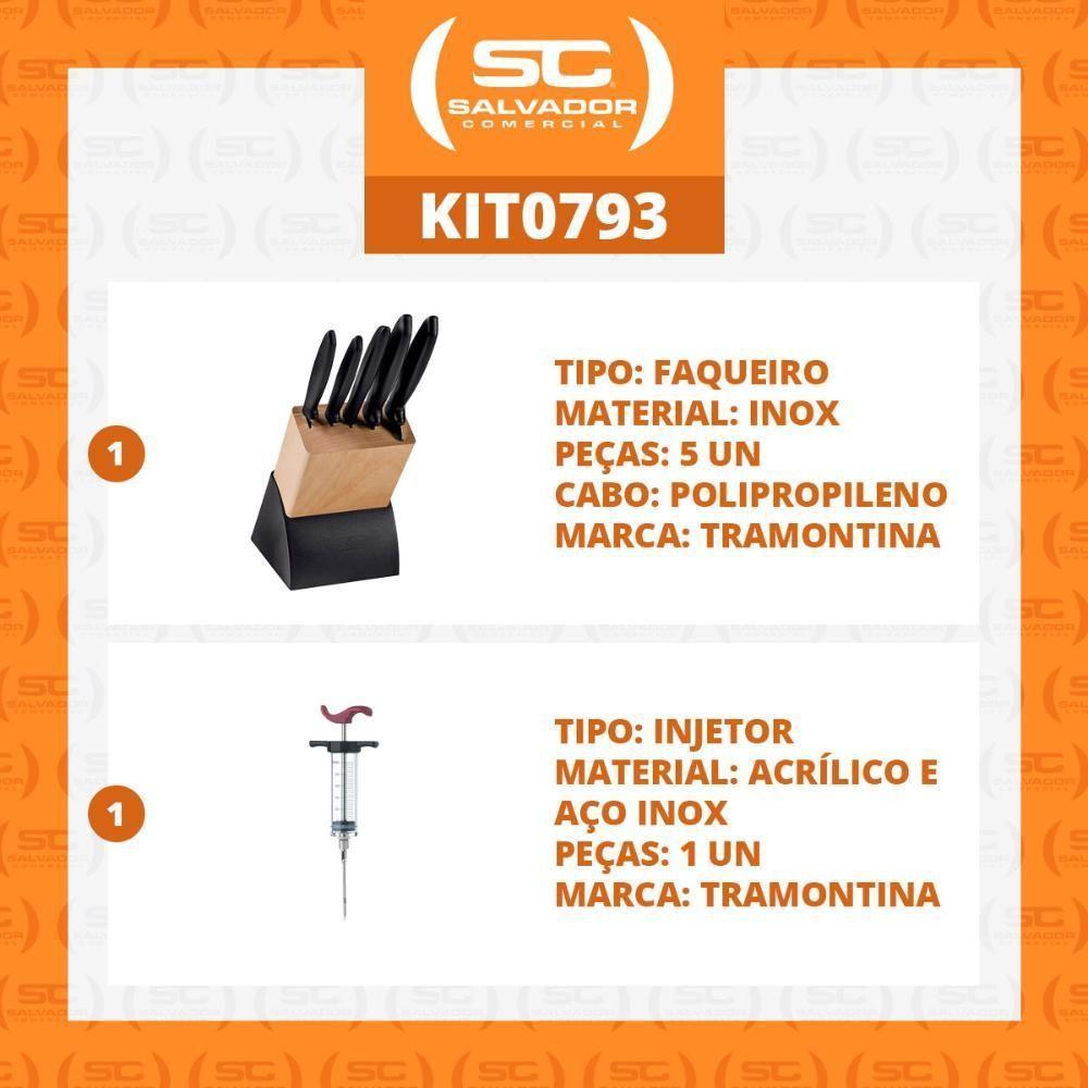 Kit - Faqueiro Plenus 6 Peças + 1 Injetor De Temperos Para Churrasco - Tramontina - 7