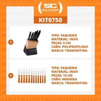 Kit - Faqueiro Plenus 6 Peças + 1 Jogo De Churrasco 12 Peças Dynamic - Tramontina - 7