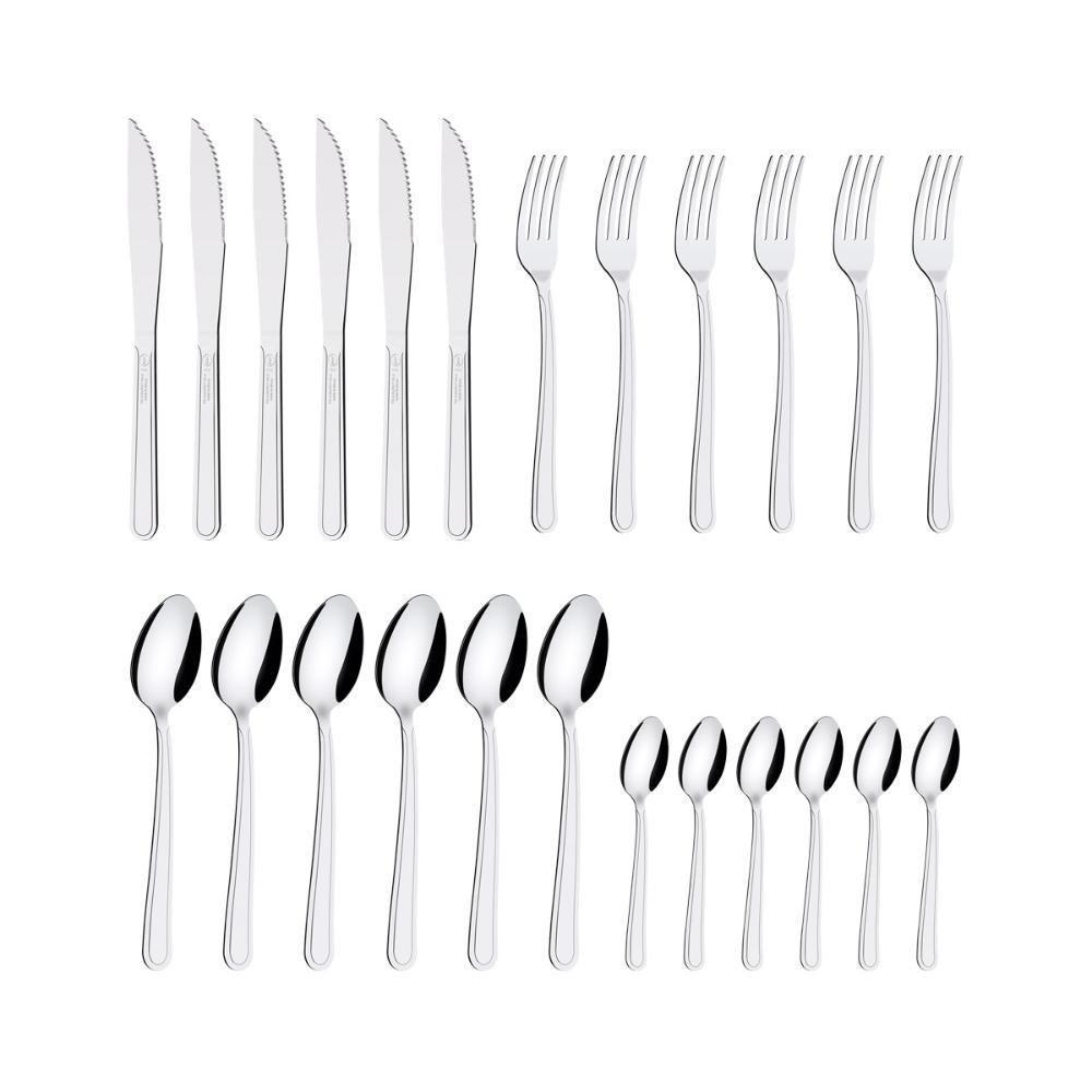 Kit - Faqueiro Plenus 6 Peças + 1 Faqueiro 24 Peças Buzios Inox - Tramontina - 6