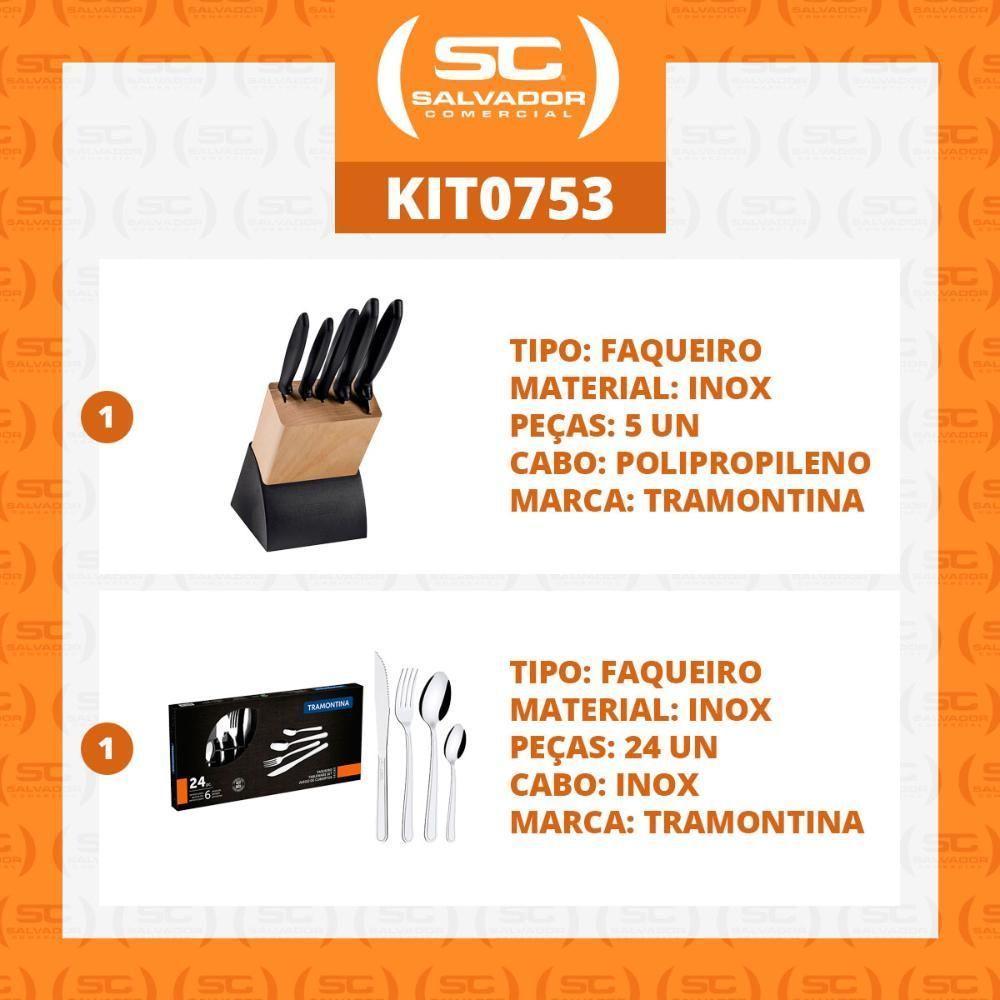 Kit - Faqueiro Plenus 6 Peças + 1 Faqueiro 24 Peças Buzios Inox - Tramontina - 7