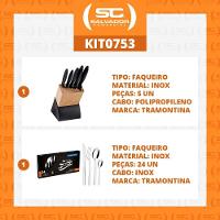 Kit - Faqueiro Plenus 6 Peças + 1 Faqueiro 24 Peças Buzios Inox - Tramontina - 7