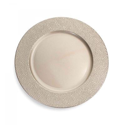 Sousplat Redondo Decorativo Natalino Champanhe 33x33x33cm