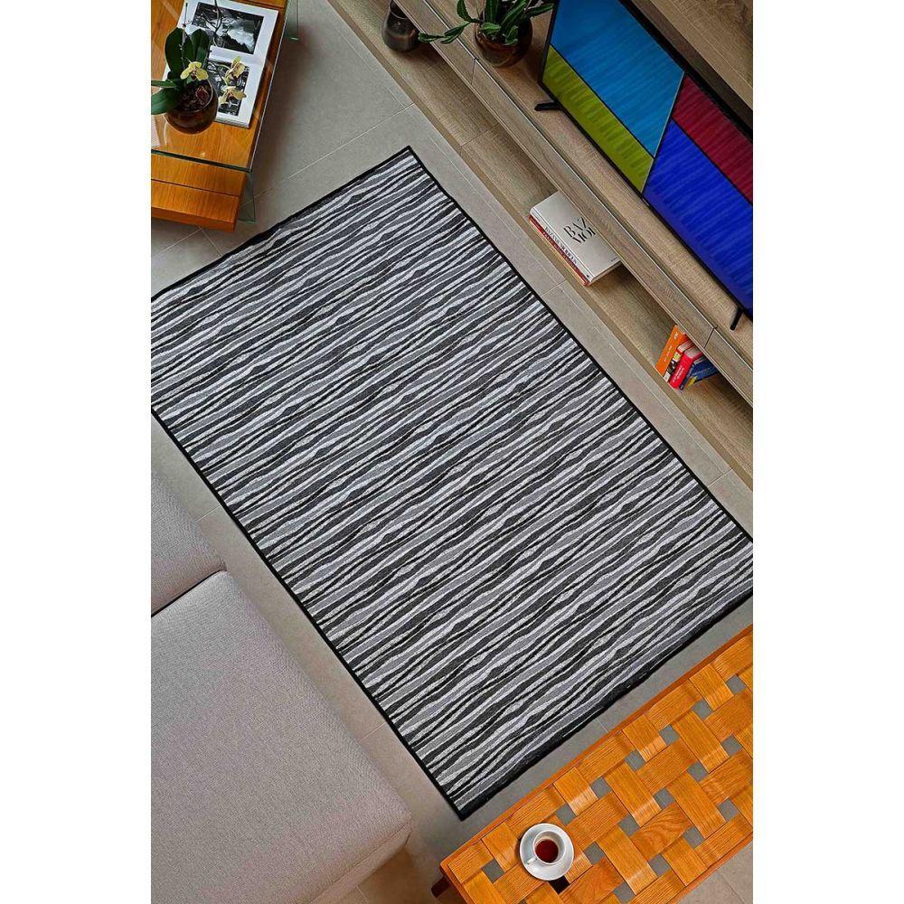 Tapete Sala Quarto Preto 1,40 X 2,00 Pratik - 1