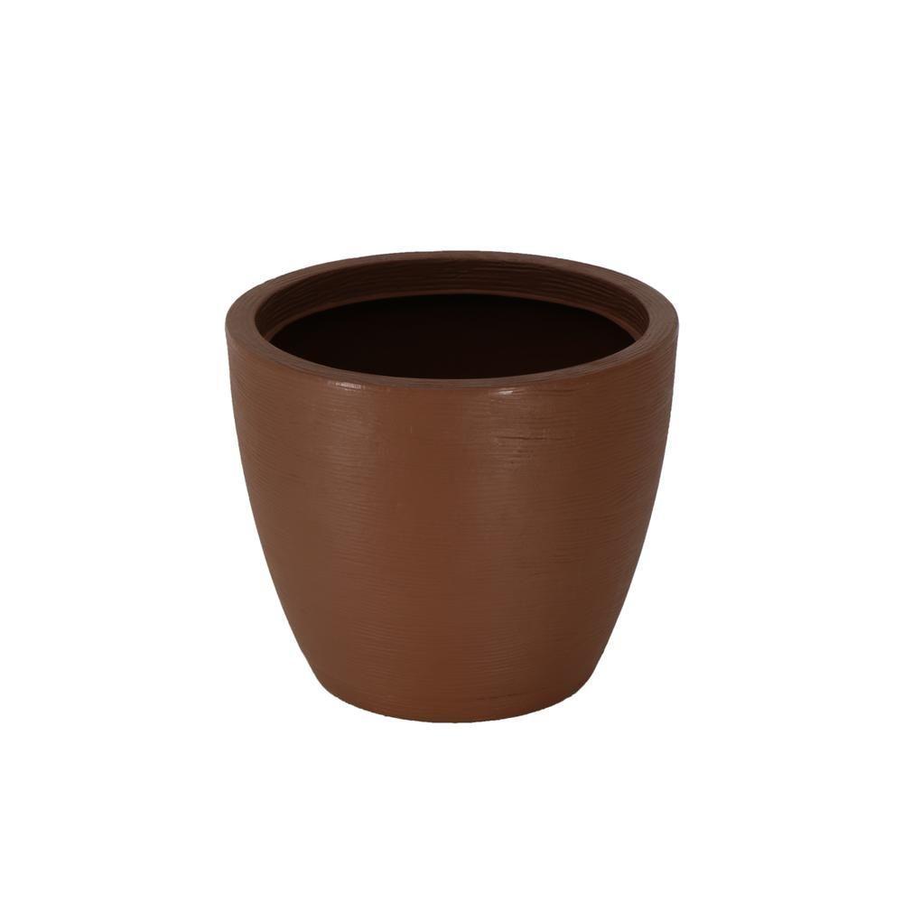 Vaso com Prato Tramontina Asteca 24 Cm em Polietileno Marrom - 3