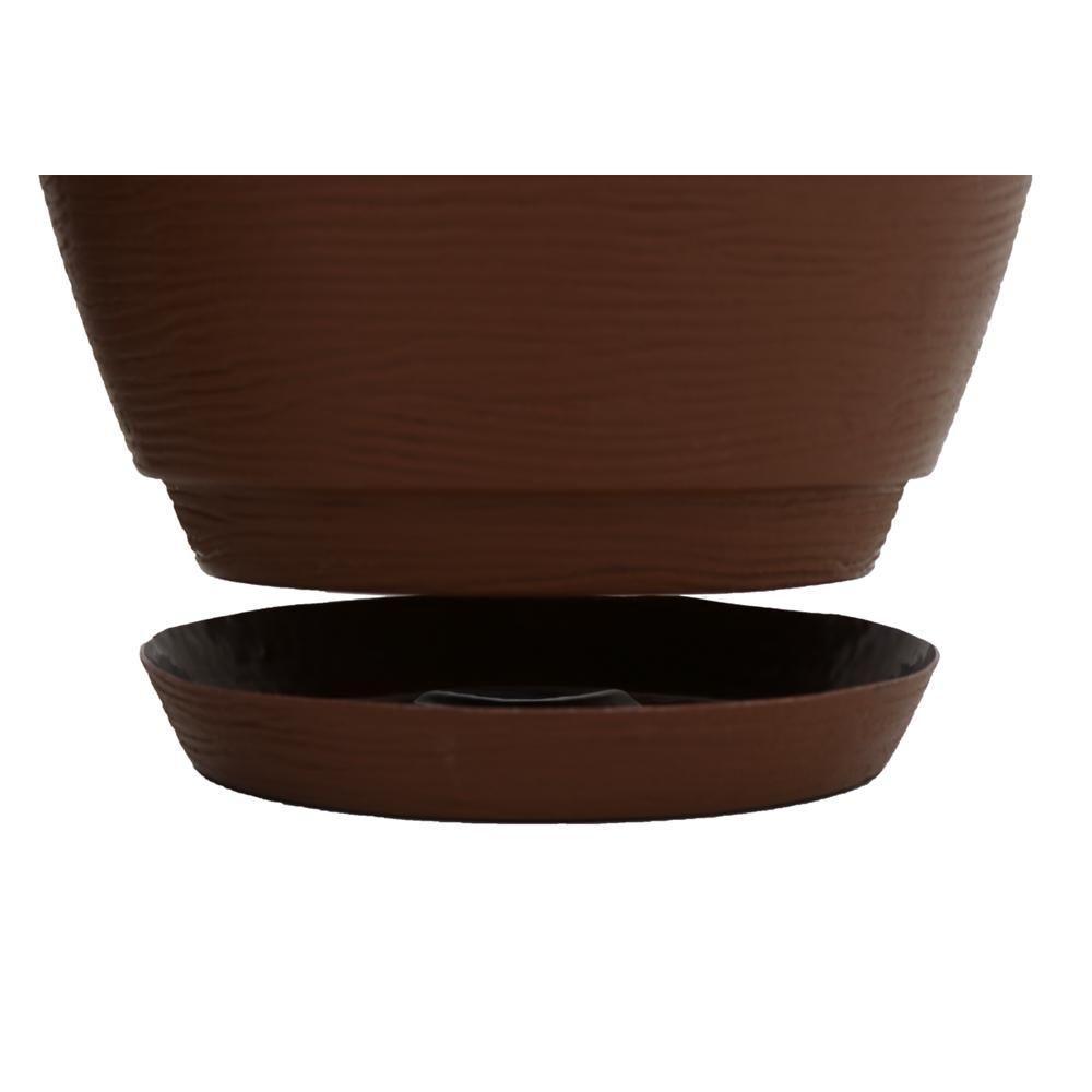 Vaso com Prato Tramontina Asteca 24 Cm em Polietileno Marrom - 5