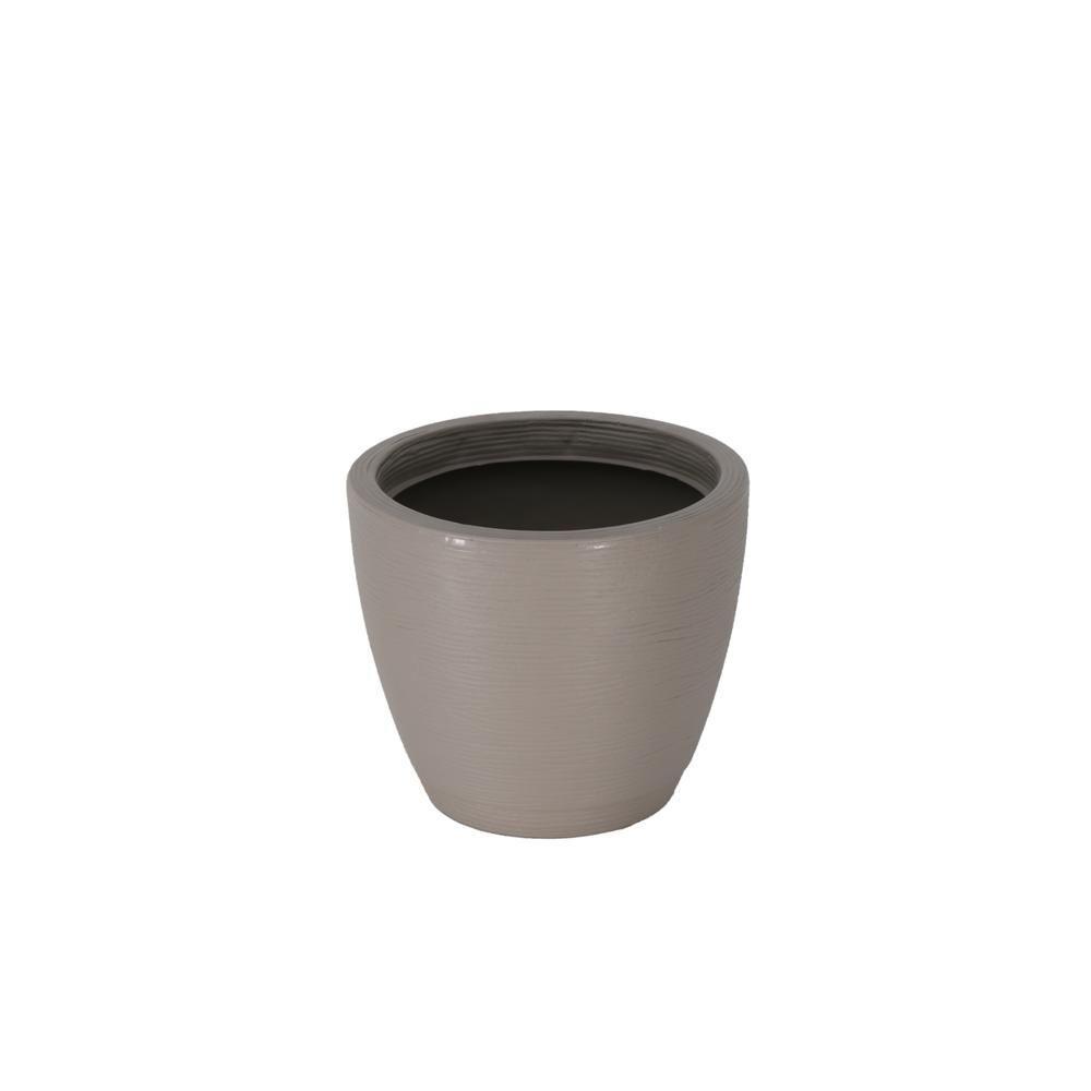 Vaso com Prato Tramontina Asteca 24 Cm Polietileno Concreto - 4