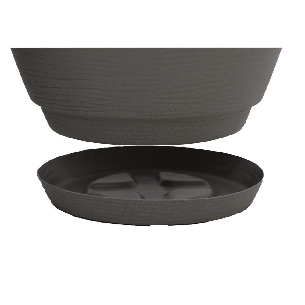 Vaso com Prato Tramontina Asteca 24 Cm Polietileno Concreto - 5