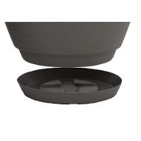 Vaso com Prato Tramontina Asteca 24 Cm Polietileno Concreto - 5