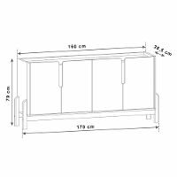 Aparador Buffet 4 Portas Belle 170 Cm Cinza Pérola E Cedro - 2