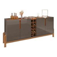 Aparador Buffet 4 Portas 190Cm Cinza Pérola Cedro Com Adega - 1