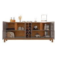 Aparador Buffet 4 Portas 190Cm Cinza Pérola Cedro Com Adega - 10