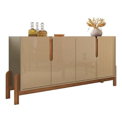 Aparador Buffet 4 Portas Belle 170 Cm Champagne E Cedro