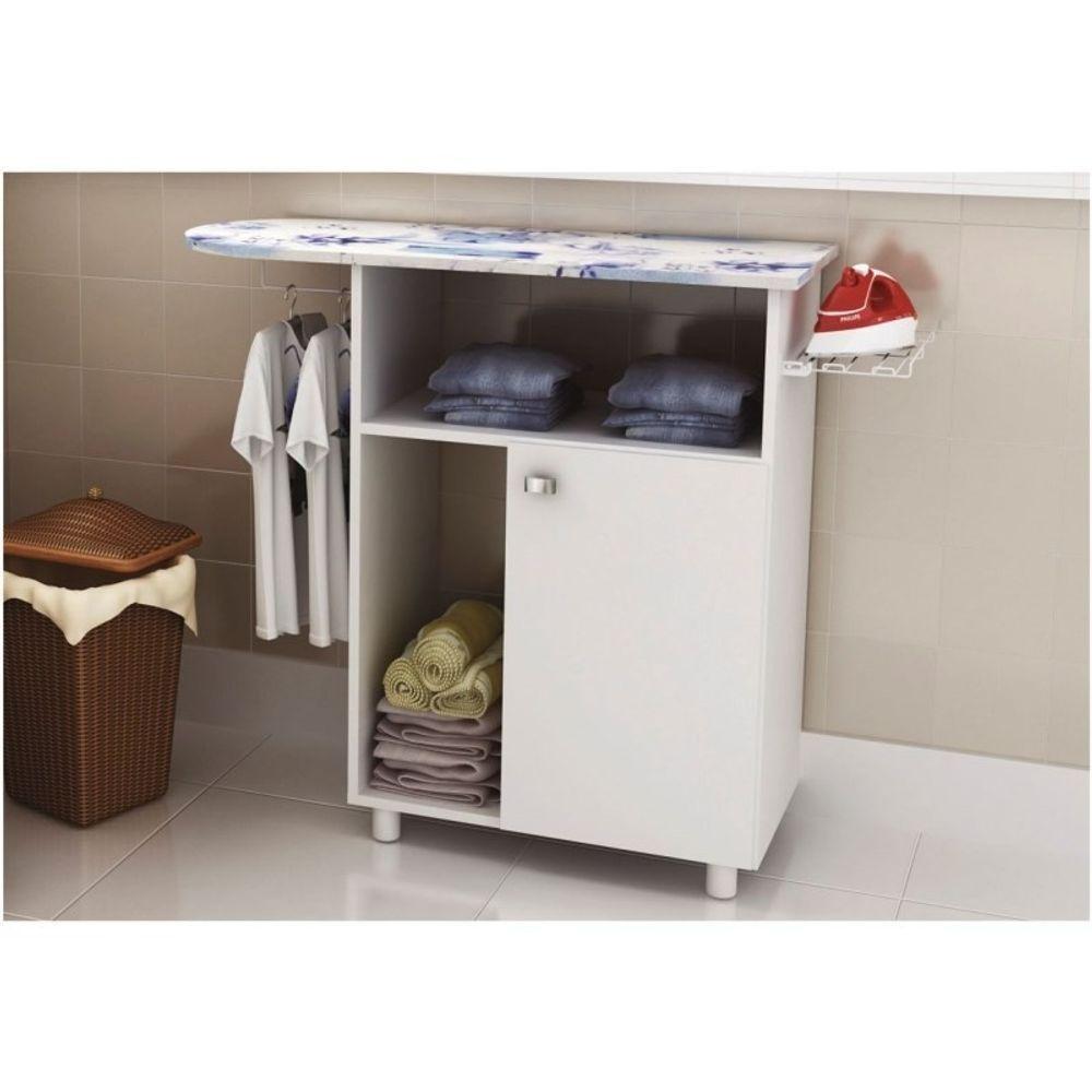 Balcão com Tábua de Passar 01 Porta Branco Tecno Mobili - 1