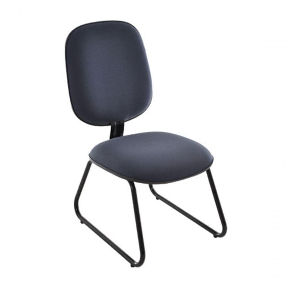 Cadeira Diretor Base Fixa Trapézio Linha Uno Preto - 1