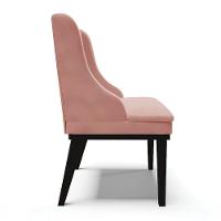 Cadeira Liz Veludo Base Fixa Madeira Preto - Cor Rose - 6