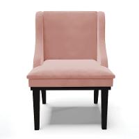 Cadeira Liz Veludo Base Fixa Madeira Preto - Cor Rose - 7