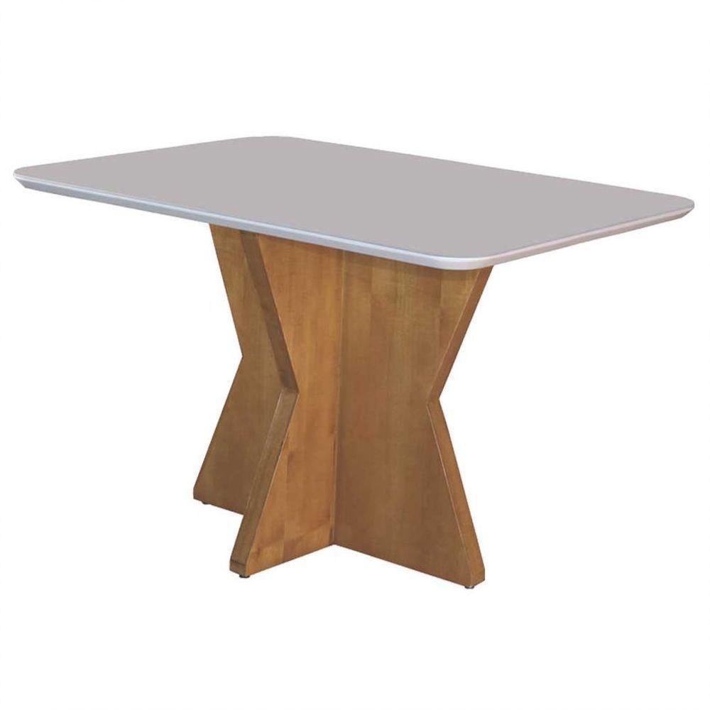 Conjunto Sala De Jantar Mesa 4 Cadeiras Esmeralda - Móveis Mix Marrom Acinzentado - 5
