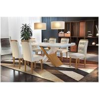 Conjunto Sala De Jantar Com 6 Cadeiras Imperatriz Rufato Off White / Imbuia - 1