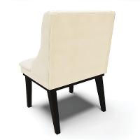 Kit 02 Cadeiras Liz Veludo Base Fixa Madeira PretoBege - 5