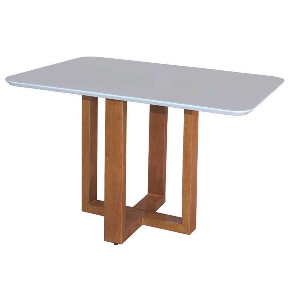 Conjunto Sala De Jantar Mesa Lisy 6 Cadeiras Em Veludo Móveis Mundial Mel Off White E Nude - 5