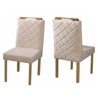 Conjunto Sala De Jantar Topazio 4 Lugares Mesa Redonda 1,0m E 4 Cadeiras Moveis Mix Mel/offwhite