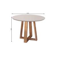 Conjunto Sala De Jantar Topazio 4 Lugares Mesa Redonda 1,0m E 4 Cadeiras Moveis Mix Mel/offwhite - 5