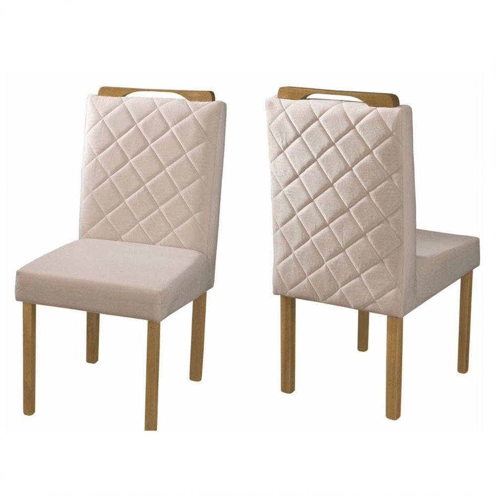 Conjunto Sala De Jantar Topazio 4 Lugares Mesa Redonda 1,2m E 4 Cadeiras Moveis Mix Mel/offwhite - 4