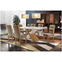 Conjunto Sala De Jantar Agata Com 6 Cadeiras Rufato Off White / Imbuia - 1