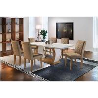 Conjunto Sala De Jantar Jade Com 6 Cadeiras Rufato Off White / Imbuia - 1