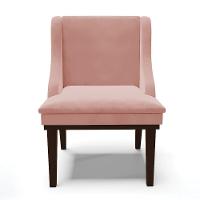 Kit 08 Cadeiras Liz Veludo Base Fixa Madeira TabacoRose - 12