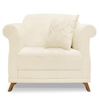 Kit 2 Poltronas Para Sala De Estar Linho Bege Pés Castanho - 7