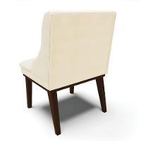 Kit 06 Cadeiras Liz Veludo Base Fixa Madeira MarromBege - 5