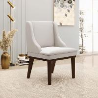 Kit 06 Cadeiras Liz Veludo Cinza Base Fixa Madeira Marrom - - 8