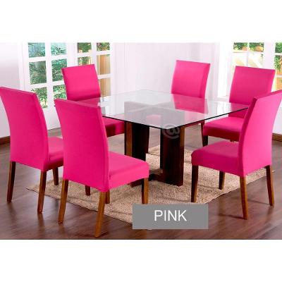 Capas Para Cadeiras De Jantar 08 Peças Em Malha Gel Lisa - Pink