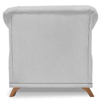 Kit 2 Poltronas Sala De Estar Linho Pés Castanho Cinza - 5