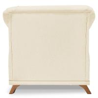 Kit 2 Poltronas Sala De Estar Linho Pés CastanhoCor Bege - 5