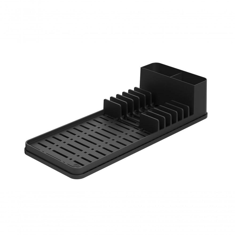 Escorredor Com Tapete De Pia Preto Single Coza 42,2 X 17,4 X 9,4 Cm Preto Coza - 1