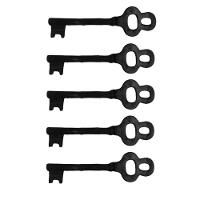 Kit 5 Chaves Decorativas Rústica Enfeite Em Ferro Nº 01 26Cm - 1