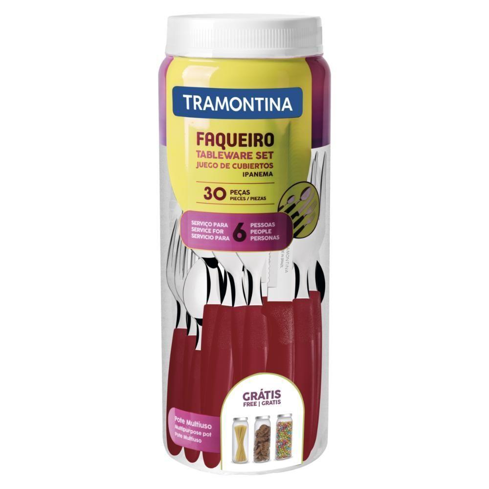 Kit - Faqueiro Premium 3 Peças + 1 Faqueiro 30 Peças Ipanema Vermelho - Tramontina - 3