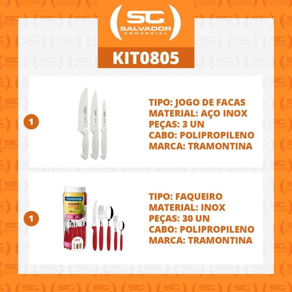 Kit - Faqueiro Premium 3 Peças + 1 Faqueiro 30 Peças Ipanema Vermelho - Tramontina - 6