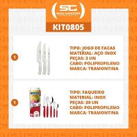 Kit - Faqueiro Premium 3 Peças + 1 Faqueiro 30 Peças Ipanema Vermelho - Tramontina - 6