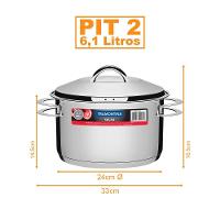 Kit - Faqueiro Plenus 6 Peças + 1 Panela Inox Solar 6,1 Lts Solar Pit2 - Tramontina - 8